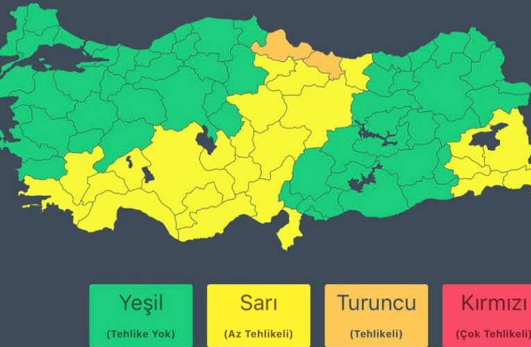 Bakanlıktan kuvvetli yağış ve fırtına uyarısı