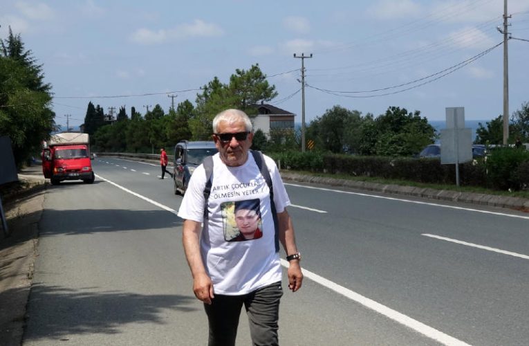 ‘Yürüyen Adam’dan çocuk ölümlerine karşı Trabzon-Ankara yürüyüşü