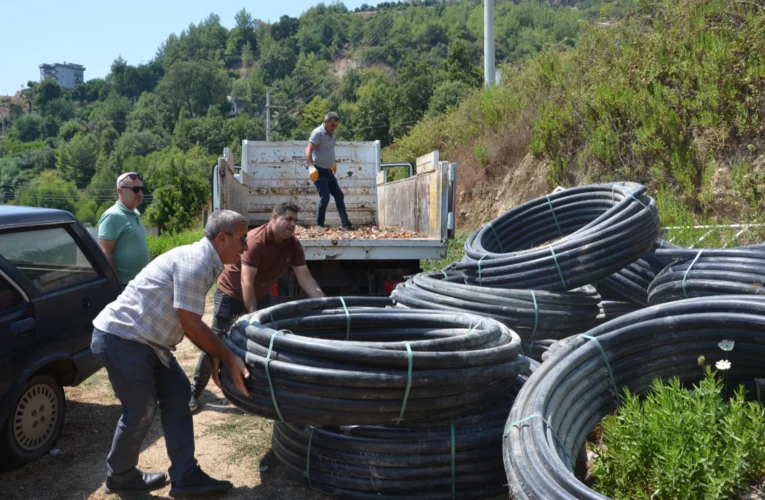 Antalya’da üreticiye sulama borusu desteği