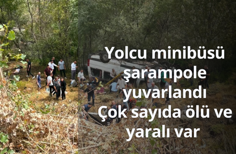 Yolcu minibüsü şarampole yuvarlandı: Çok sayıda ölü ve yaralı var