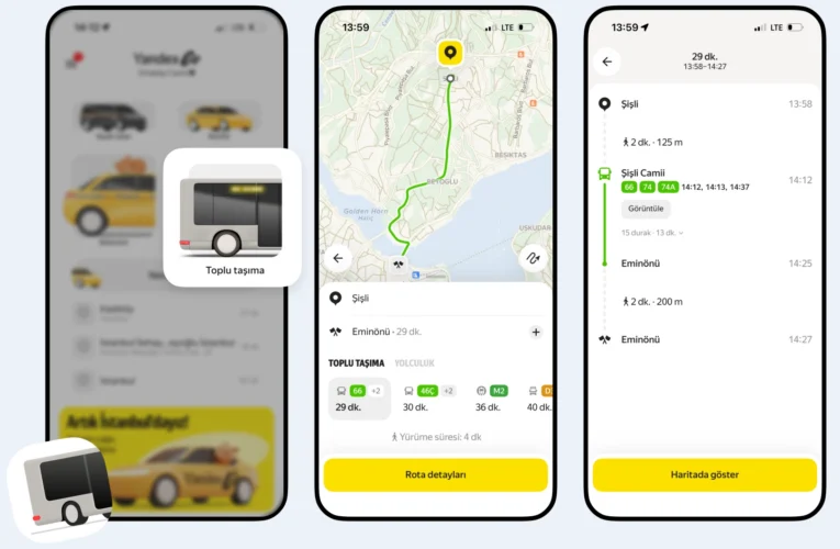 Yandex Go’ya toplu taşıma planlama özelliği