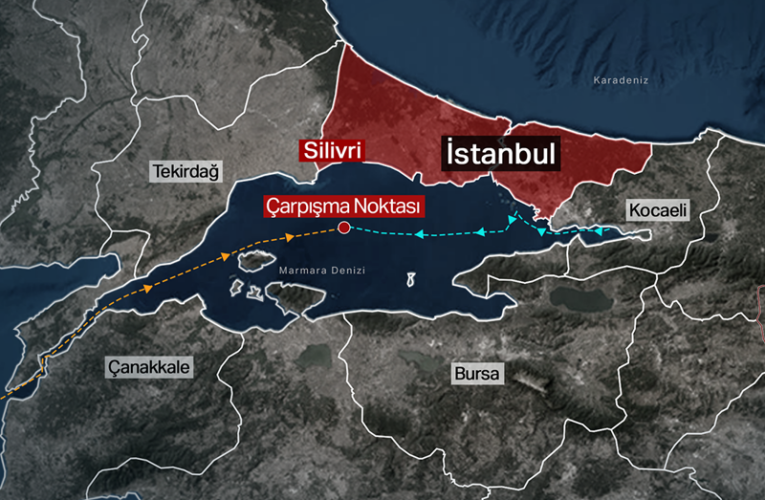 Marmara’daki deniz otobanında gemiler çarpıştı: Uzak yol kaptanı gemideki yüke dikkat çekti