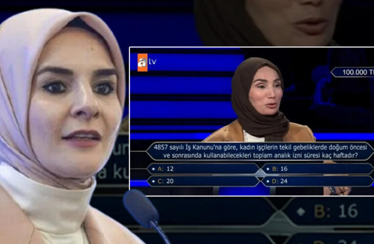 Kim Milyoner Olmak İster’de 100 bin liralık soruyu bilemedi, doğru cevabı Aile Bakanı paylaştı
