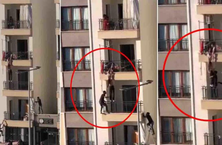 İkinci kata tırmandı, çocuğu kurtardı