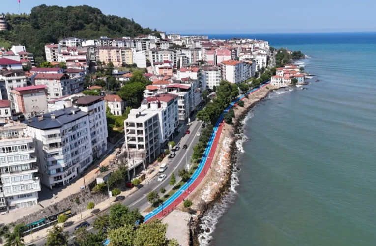Ordu Ünye’de bisiklet ve yürüyüş yolu tamamlanıyor